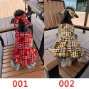 バーバリー ペットウェア 犬 衣装 ハイブランド Burberry 犬服 ワンピース ドッグのスカート かわいい ペットの春夏服 薄手 チェック柄  犬ドレス 2色 XS - 2XL 激安