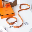 ＜本革製品 ＞ハイブランド HERMES 犬用リード エルメス 定番 犬の首輪 牽引ロープセット ペットグッズ 2点セット 大型/中型/小型犬用品 犬の本革首輪 行動トレーニング用 アウトドア 耐久性 純正レザー 贅沢 