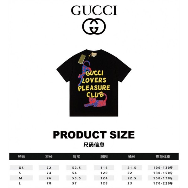 グッチ GUCCI ｔシャツ 黒 カジュアル 夏 男女兼用 人気 2023新品　