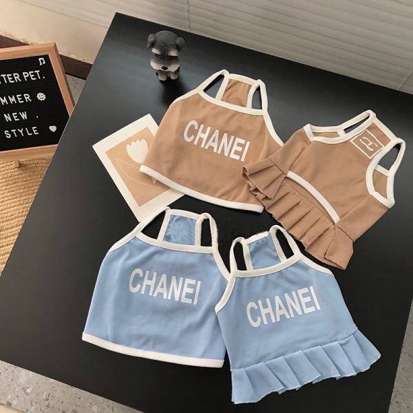 ブランド chanel ペットウェア ペット服 犬ベスト 涼しい 猫チョッキ シャネルドッグTシャツ 犬猫の無袖シャツ コットン製品 かわいい 犬用スカート ワンピース 高品質 ココマーク 猫服 ペット用品 m~xxl