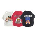 ハイブランドモスキーノペットウェア 犬服 tシャツ 猫パーカー 保温 MOSCHINOペット洋服 袖なし ドッグウェア ボックス ネコロゴtシャツ 綿T-シャツ シンプル 高品質 半袖 トップス 高品質 かわいい 全28色 2XS - 3XL