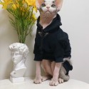 有名なブランド Prada ペットウェア 猫服 パーカー 赤い/黒い コットン100％ 無毛猫 ネコちゃん tシャツ フード付き 無地 プラダ ワッペン付き 高級感 子犬服 暖かい 柔らかい ペットの洋服 お出かけ服 傷防止 小中型ペット