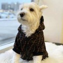 ハイブランド フェンディ ペット冬服 厚手 ジャケット fendi 犬のコート フード付き 暖かい FF柄 ジャカード加工 ファッション感溢れ 犬服 ファスナー開閉 着脱安い 両足 ペット用品 小中大型ペットs-2xl