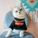 Supreme 犬猫服 Tシャツ 洋服 ブランド ドッグウェア ボックス シュプリーム ペット服ロゴtシャツ ホワイト/グレー/ブラック 韓国 通販 T-shirt 半袖 ストレート系 パロディ