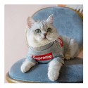 Supreme 犬猫服 Tシャツ 洋服 ブランド ドッグウェア ボックス シュプリーム ペット服ロゴtシャツ ホワイト/グレー/ブラック 韓国 通販 T-shirt 半袖 ストレート系 パロディ