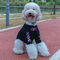 流行りブランド Off-White ペット服 ペットウェア 犬 パーカーわんちゃん 洋服 オフホワイト 裏起毛 犬用トレーナーシャツ フード付き 暖かい 犬服 ロゴtシャツ レッド 猫服 お新年着 お誕生日 パーティー お出かけ S~5XL 小中大型ペット適応