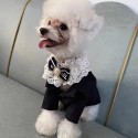 ブランド シャネル ペット服 犬ドレス  ワンピース CHANEL 犬用洋服 かっこいい 花飾り付き おしゃれ ペット用ペアルック かわいい 犬猫 ベスト ドッグウェア スーツ  小型犬スカート お出かけ 結婚式 お祭り