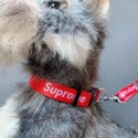 シュプリーム SUPREME ドッグ 犬の用品 首輪と牽引リード ペット小中大型ペット用くびわ  犬用レザーリード 耐久性 定番モノグラム 高級感溢れ 猫 首輪 おしゃれなモダン リード セット かわいい首飾り ネコ用くびわ  ペットへのギフト