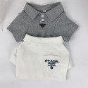 プラダ ペット服 ペット コットンポロシャツ Prada 犬のシャツ トレーナー ワンちゃん用 刺繍ロゴ 前ポケット 犬の洋服 テディ犬服 春秋適用 シンプル カジュアル  中小型ペット服 XS~2XL