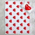 CDG ハイブランド 川久保玲 ペット用品 寝具 セット 犬用枕 布団 セット 心目柄 かわいい クロムハーツ 猫用品 ふわふわ 暖かい 快適 保温 消臭マット ペットマット 個性プリント