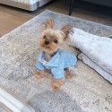 DIOR 犬服 デニムシャツ ドッグ洋服 ルイヴィトン 犬ジャケット 春秋向け ペット洋服 ファッション かっこいい ワンちゃん半袖シャツ 外出着 柔らかい 快適シャツ ジャカルタ柄 小中犬服 XXS~L