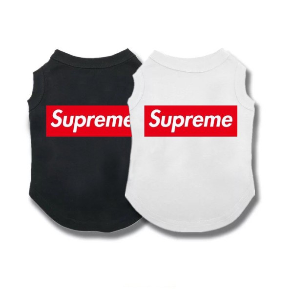 人気ブランドSupremeペット 犬服 tシャツ ドッグ洋服 シュプリーム ペット用品 わんちゃん パーカー 防寒スウェットシャツ 暖か 綿Tシャツ かわいい 漫画柄 夏ベスト 猫服 tシャツ 通気性 全22色 2XS - 3XL