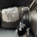 PRADA ブランド ペットウェア 犬の服 黒白Tシャツ 定番 プラダ ドッグ 半袖シャツ 猫トレーナー  ペットスウェット 小中型犬服 猫ウェア コットン製 春夏向け 着心良い S~2XL