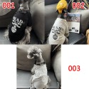 PRADA ブランド ペットウェア 犬の服 黒白Tシャツ 定番 プラダ ドッグ 半袖シャツ 猫トレーナー  ペットスウェット 小中型犬服 猫ウェア コットン製 春夏向け 着心良い S~2XL