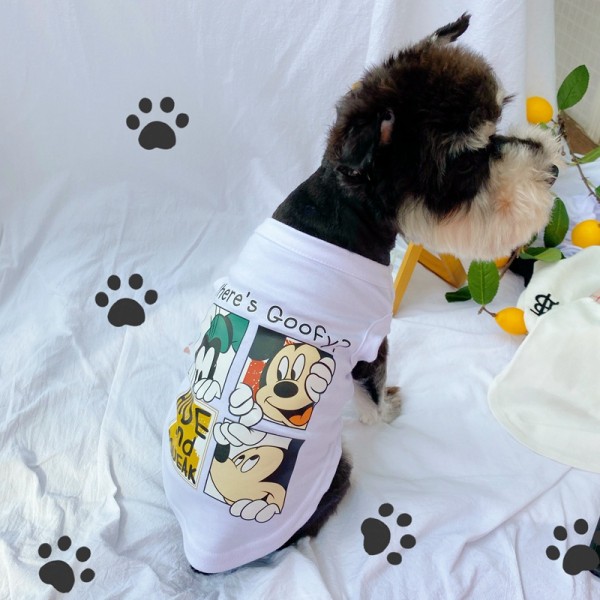 ハイブランド ディズニー ペット服犬服 Tシャツ 夏 ベスト 涼しい 小型犬 柔らかい Disney綿製シャツ かわいい 漫画柄 タンクトップ 猫服 おしゃれ かわいい 無袖シャツ 脱毛保護 日焼け止め 快適 中大型ペットM-XXL