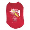 Stussy 犬服 tシャツ ハイブランドドッグ洋服 タンクトップ ステューシー ペットウェア わんちゃん ベスト 犬のノースリーブシャツ 脱毛保護 ファッション 綿Tシャツ かわいい  夏 猫服 tシャツ 通気性 S~2XL