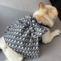 高級 ブランド Dior ペット洋服 ワンピース ディオール 犬ドレス スカート 蝶結び 袖なし 小型犬 中型犬 ペット服 ドッグウェア かわいい チワワ服 猫服 パーティー 誕生日 オーダーメイド