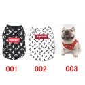 ハイブランド lv コラボシュプリーム 犬服 Tシャツ 通気性 ベスト 激安 チョッキ 小型犬 ルイヴィトン 可愛い無袖 柔らかい 綿製 タンクトップ 猫服 おしゃれ 脱毛保護 ひんやり ペットウェア 子犬 洋服 お散歩 小中型ペット服 xs~2xl