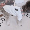 Burberry ブランド 猫犬服 ペット散歩用 バーバリー ペット用品 シンプル カッコイイ ハンサム小型犬  ブリティッシュショートヘア おでかけ 犬用ラペルポロシャツ コピー猫服 ドッグウェア 両足