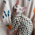 GGブランド 服 猫用 かわいい 無毛猫 洋服 Ｔシャツ ペット服 子猫スフィンクス おしゃれ ねこ ウェア コットン製 傷防止 夏 薄い服 gg柄 モノグラム 柔らかい猫服 ペット服 お出かけ 内着き お洒落服 