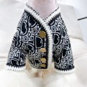 dior ディオール 犬 猫 服 ペット 洋服 子犬ニット ブランド 犬 カーディガン服 テディ 猫コート 中犬ジャケット 秋冬 キャットセーター ペットコート 可愛いセーター  XS~2XL 激安