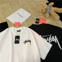 Stussy ステューシー ｔシャツ 白黒 カジュアル 丸首 オシャレ 夏 男女通用