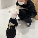 ブランド BOY London 親子服 ボーイ ペット服 犬用パーカー 半袖tシャツ ご主人服 スウェット トレーナーシャツ オシャレな箔押し柄 ペット洋服 ペアルック かわいい お出かけ着 ファッション ブラック 