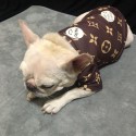 ルイヴィトン 犬のトレーナーシャツ ブランドペット服 Tシャツ LOUIS VUITTON 犬 洋服  大中型ペット服 コットン 春秋ウェア  パーカー 柔らか 部屋着 プリント柄 かわいい 通気性 暖かDOG 半袖 M~3XL