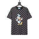 GGxディズニー コラボ Tシャツ 半袖 ドナルドダック柄 コットン ドナルドダック トップス コットン製 かわいい スリムシルエット おしゃれ 半袖 丸首 カップル愛用 お洒落 二色 メンズ レディース 