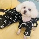 ブランド LV ペット パジャマ 寝具セット 枕と掛け毛布セット ルイヴィトン 犬の寝間着 ブラック カッコイイ ペット用品 柔らかい 暖かい 犬寝具 ドッグウェア フランネル生地 高品質