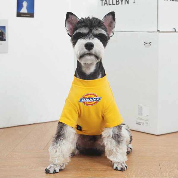 Dickies ボックスロゴTシャツ 薄手 猫用服 半袖 ドッグウェア ディッキーズ 犬服 ログプリントtシャツ ブランド ペット洋服 ストリート系 ブラック ホワイト 10色有 韓国通販