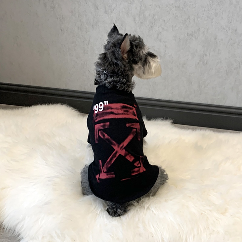 off-white  犬服 柔らかい 綿製Ｔシャツ 猫のパーカー 可愛い半袖