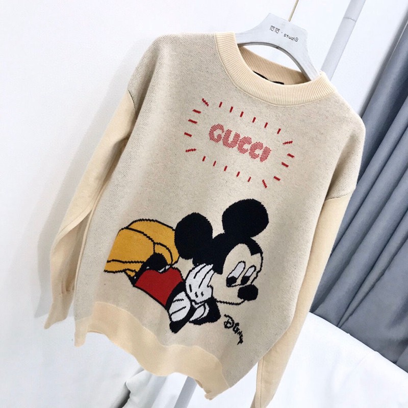  グッチ Mickey ミッキー マウス ニットセーター 上着　トップスお洒落 女性向け