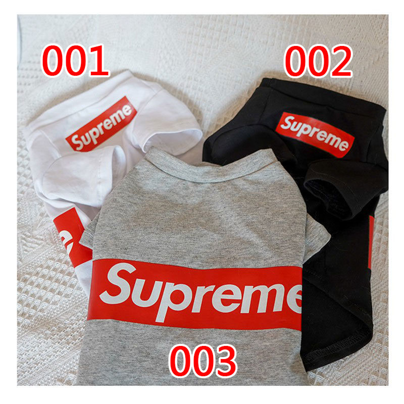 Supreme ペット服 猫服 ペット 用品 ペットTシャツ パーカー ブランド 猫 服 かわいい 秋冬服