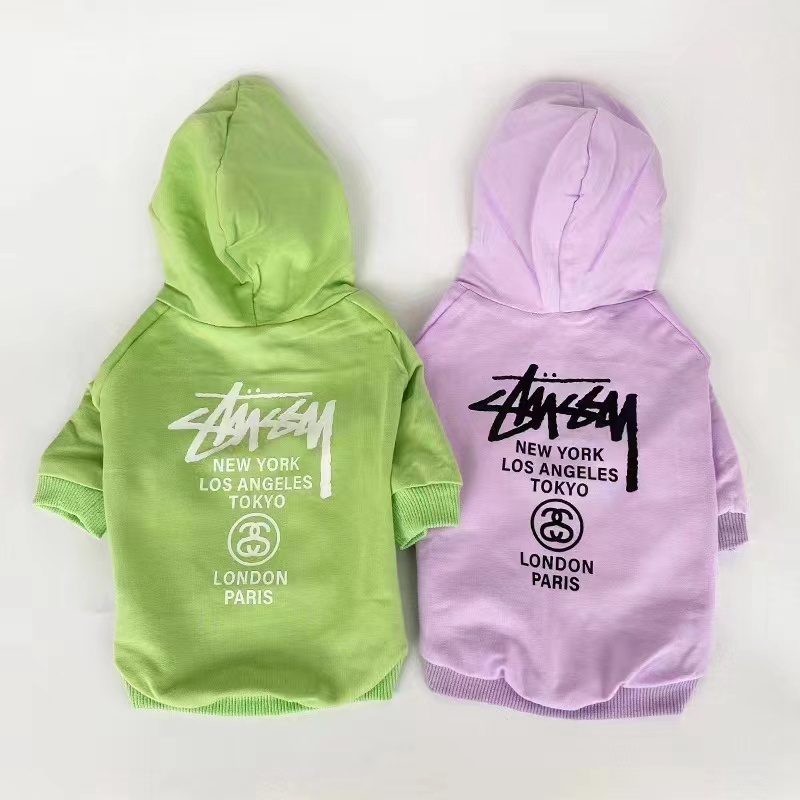 ブランド STUSSY ドッグ服 わんちゃん 春秋パーカー