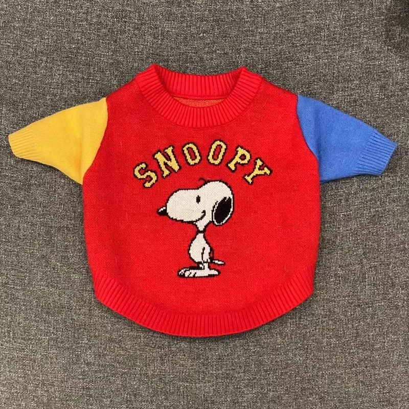 Snoopy暖かい猫服犬ニット服秋冬向け防寒伸縮性おしゃれ