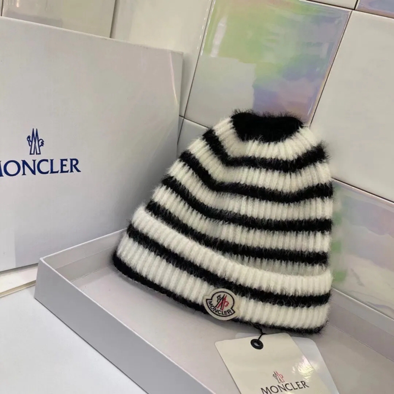  moncler ニットキャップ 柔らかい 伸縮性 暖かい おしゃれ ニット編みハット 